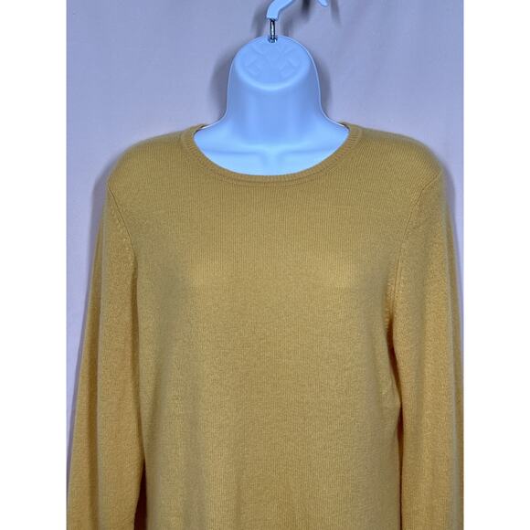 CASHMERE by Charter Club M Golden Yellow Quite Luxury Classic Casual Sweater - Picture 2 of 10